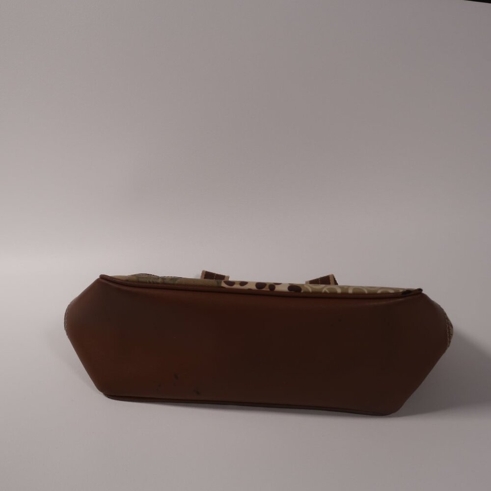 Patchwork Canvas Tote Hand Bag Leopard Print Eart… - image 6